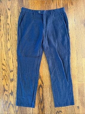 B44 Ted Baker London Men’s 34R Navy Blue Dress Trousers - Classic Fit